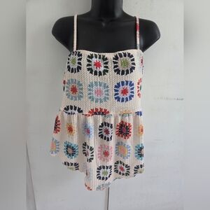 Multicolor Sunburst Spaghetti Strap Top